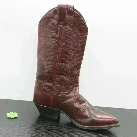 Justin Women's Cordovan Brown Leather Boots - Picture 3 of 10